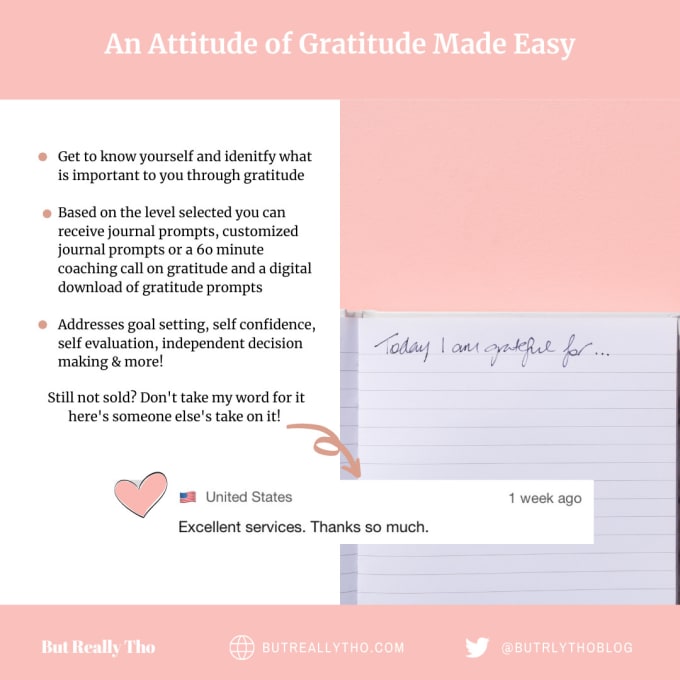 I will send you journal prompts for a gratitude practice